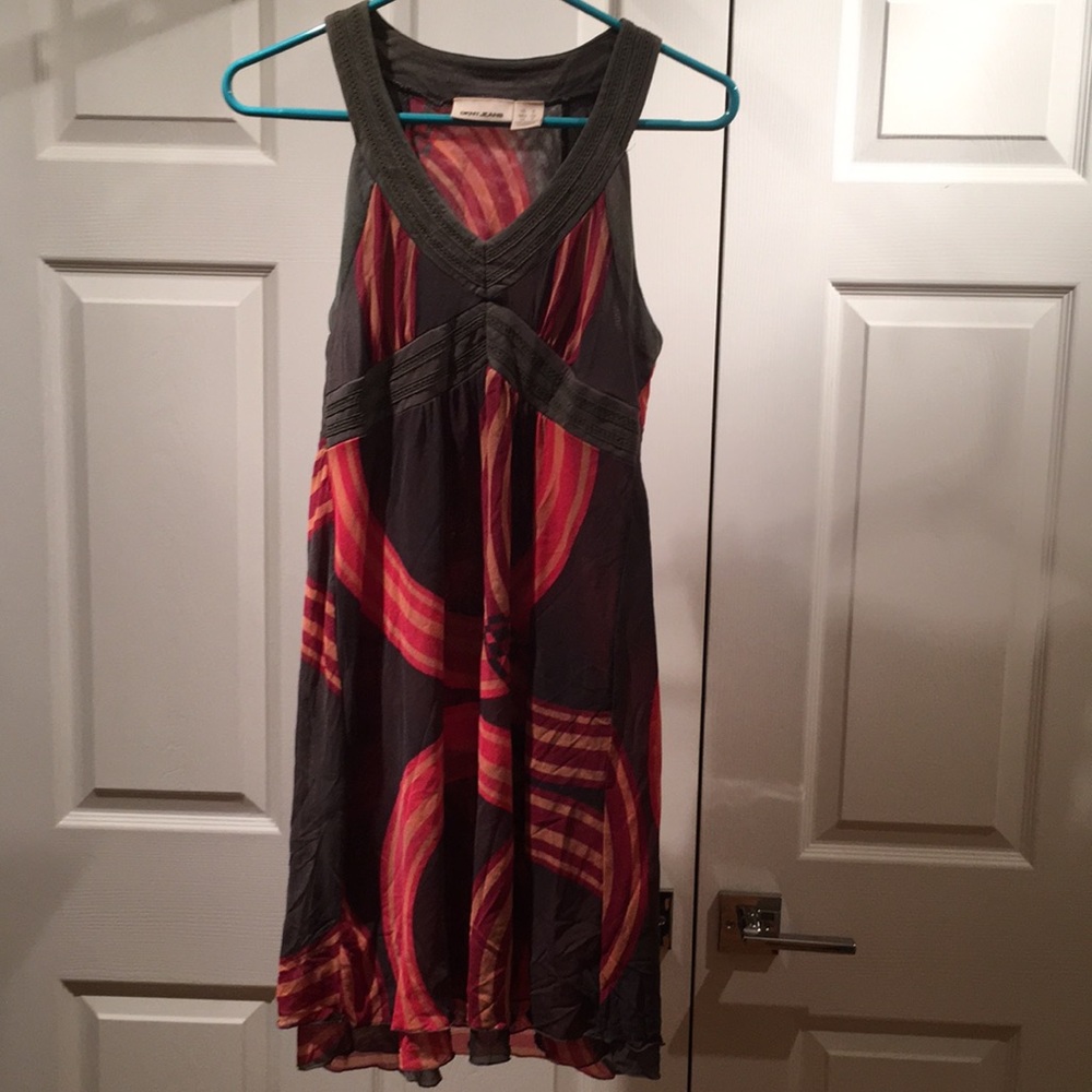 Gray, peach and pink DKNY Jeans sundress